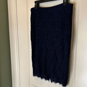 Elegant NavyDVF Lace Skirt